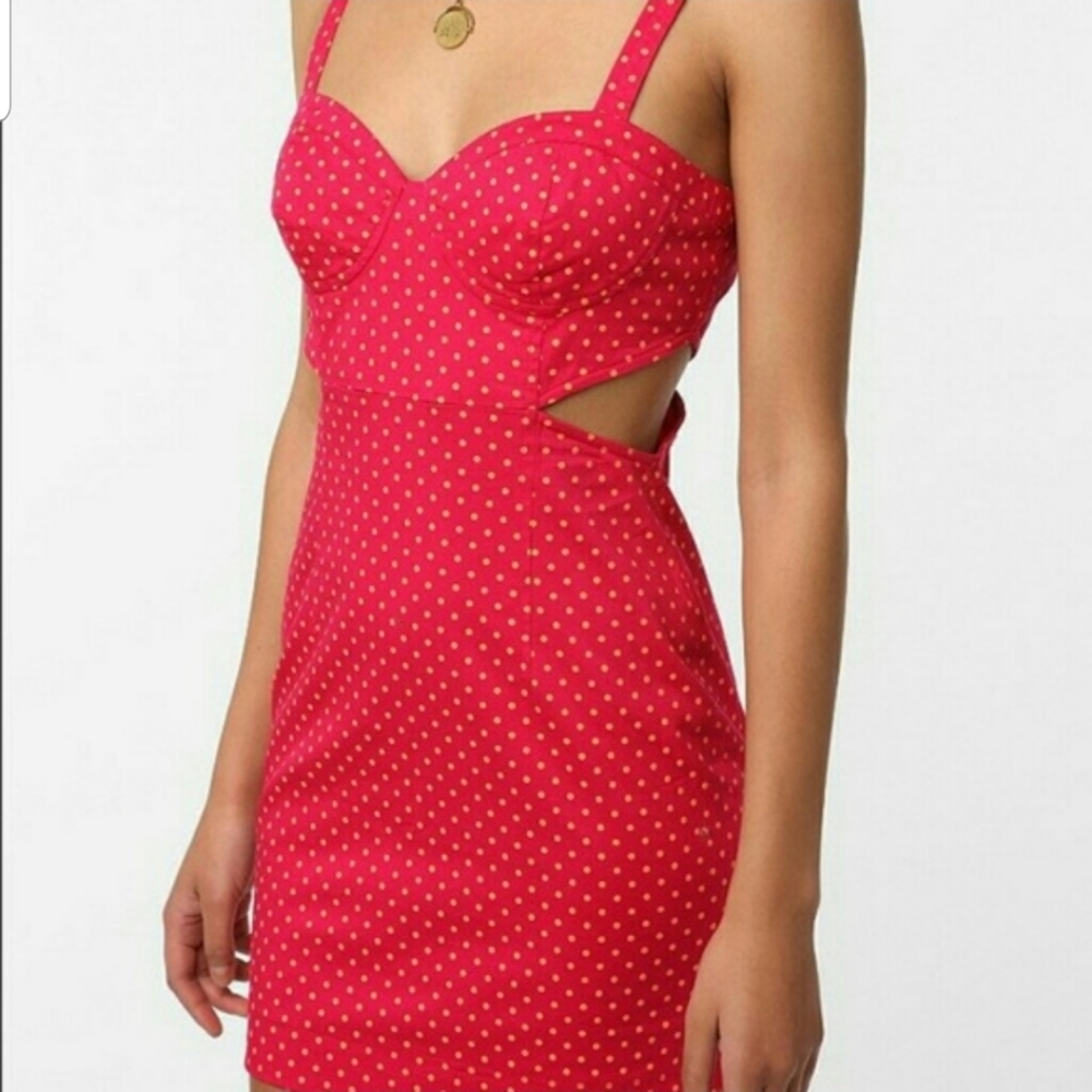 Urban Outfitters Polka Dot Side Cutout Dress